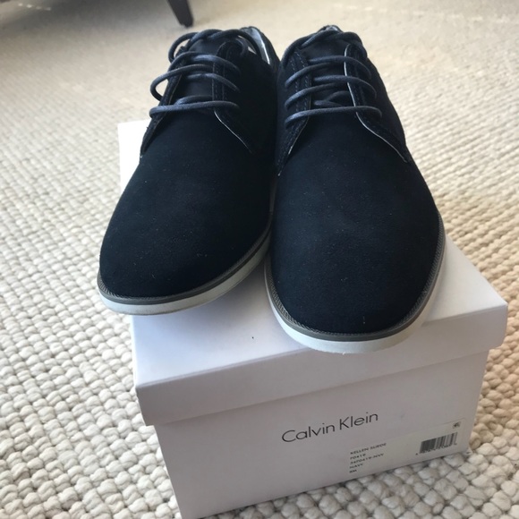 Calvin Klein Kellen Navy Suede Oxfords